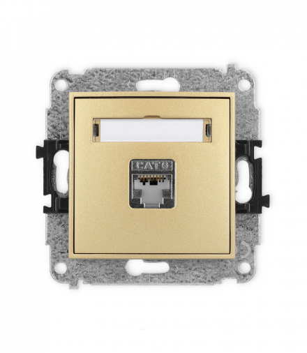 ICON Gniazdo komputerowe 1xRJ45, kat. 5e, ekranowane, 8-stykowy złoty Karlik 29IGK-1e