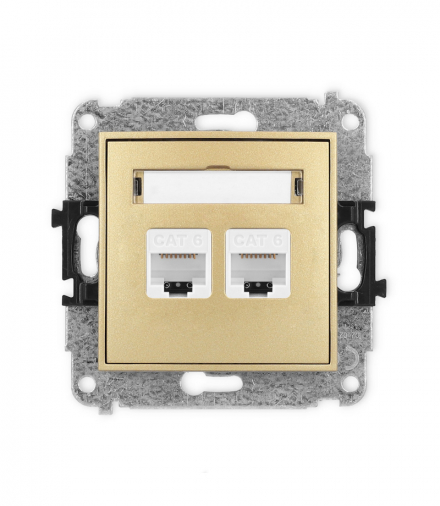 ICON Gniazdo komputerowe 2xRJ45, kat. 6, 8-stykowy złoty Karlik 29IGK-4