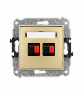 ICON Gniazdo głośnikowe podwójne złoty Karlik 29IGG-2