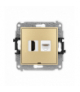 ICON Gniazdo pojedyncze HDMI 2.0 + gniazda komp. poj. 1xRJ45, kat. 5e, 8-stykowy, bez pola opisowego złoty Karlik 29IGHKBO