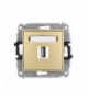 ICON Gniazdo pojedyncze USB A-A 2.0 złoty Karlik 29IGUSB-1