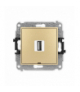 ICON Gniazdo pojedyncze USB A-A 2.0, bez pola opisowego złoty Karlik 29IGUSBBO-1