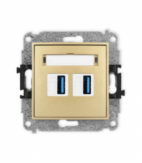 ICON Gniazdo podwójne 2xUSB A-A 3.0 złoty Karlik 29IGUSB-6