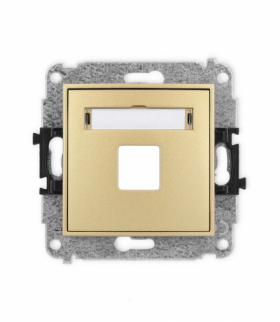 ICON Gniazdo antenowe multimedialne pojedyncze bez modułu (standard Keystone) złoty Karlik 29IGM-1P
