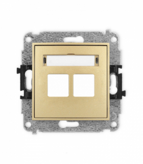 ICON Gniazdo antenowe multimedialne podwójnego bez modułu (standard Keystone) złoty Karlik 29IGM-2P