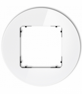 ICON Ramka uniwersalna pojedyncza okrągła - efekt szkła (ramka: biała, spód: czarny) biały Karlik 0-12-IRSO-1