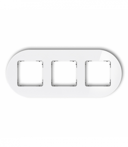 ICON Ramka uniwersalna potrójna okrągła - efekt szkła (ramka: biała, spód: grafitowy mat) biały Karlik 0-28-IRSO-3