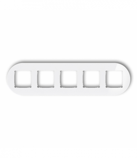 ICON Ramka uniwersalna pięciokrotna okrągła - efekt szkła (ramka: biała, spód: biały) biały Karlik 0-0-IRSO-5