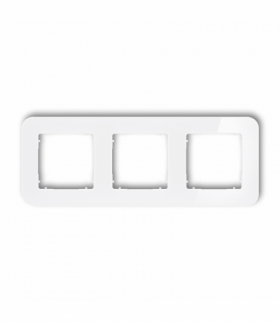 ICON Ramka uniwersalna potrójna zaokrąglona - efekt szkła (ramka: biała, spód: biały) biały Karlik 0-0-IRSZ-3