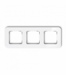 ICON Ramka uniwersalna potrójna zaokrąglona - efekt szkła (ramka: biała, spód: grafitowy mat) biały Karlik 0-28-IRSZ-3