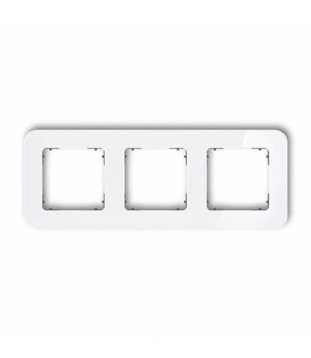 ICON Ramka uniwersalna potrójna zaokrąglona - efekt szkła (ramka: biała, spód: grafitowy mat) biały Karlik 0-28-IRSZ-3