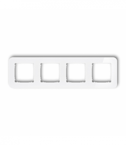 ICON Ramka uniwersalna poczwórna zaokrąglona - efekt szkła (ramka: biała, spód: biały) biały Karlik 0-0-IRSZ-4