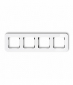 ICON Ramka uniwersalna poczwórna zaokrąglona - efekt szkła (ramka: biała, spód: czarny) biały Karlik 0-12-IRSZ-4