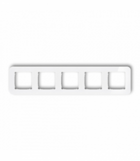 ICON Ramka uniwersalna pięciokrotna zaokrąglona - efekt szkła (ramka: biała, spód: biały) biały Karlik 0-0-IRSZ-5