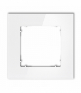 ICON Ramka uniwersalna pojedyncza kwadratowa - efekt szkła (ramka: biała, spód: biały) biały Karlik 0-0-IRSK-1