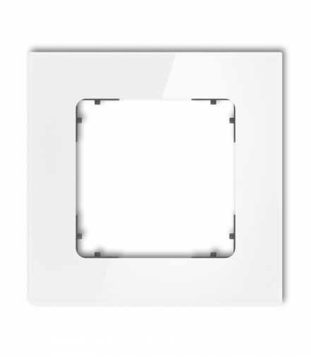 ICON Ramka uniwersalna pojedyncza kwadratowa - efekt szkła (ramka: biała, spód: grafitowy mat) biały Karlik 0-28-IRSK-1