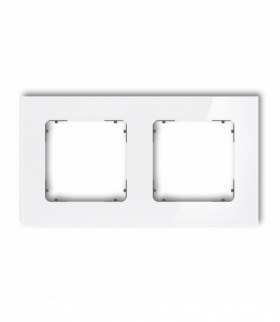 ICON Ramka uniwersalna podwójna kwadratowa - efekt szkła (ramka: biała, spód: grafitowy mat) biały Karlik 0-28-IRSK-2