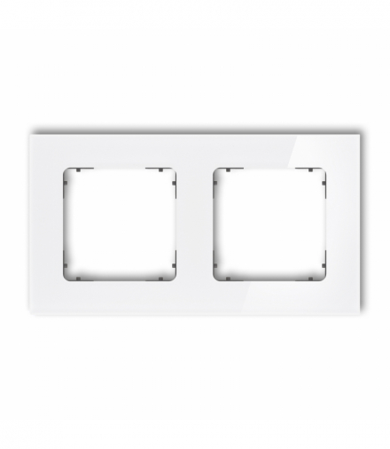 ICON Ramka uniwersalna podwójna kwadratowa - efekt szkła (ramka: biała, spód: grafitowy mat) biały Karlik 0-28-IRSK-2