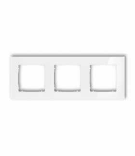 ICON Ramka uniwersalna potrójna kwadratowa - efekt szkła (ramka: biała, spód: biały) biały Karlik 0-0-IRSK-3
