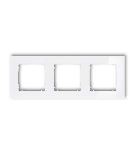 ICON Ramka uniwersalna potrójna kwadratowa - efekt szkła (ramka: biała, spód: biały) biały Karlik 0-0-IRSK-3