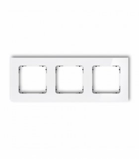 ICON Ramka uniwersalna potrójna kwadratowa - efekt szkła (ramka: biała, spód: czarny) biały Karlik 0-12-IRSK-3