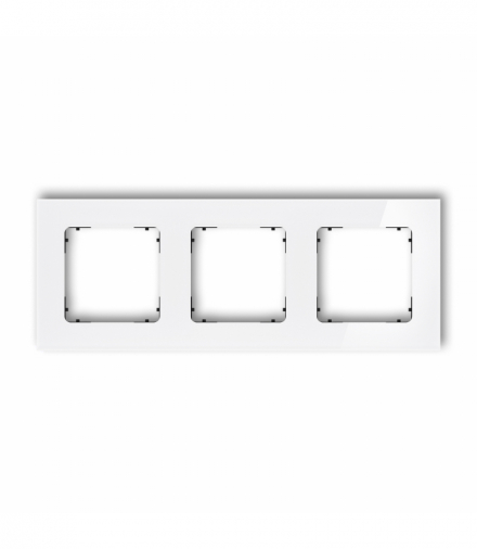 ICON Ramka uniwersalna potrójna kwadratowa - efekt szkła (ramka: biała, spód: czarny) biały Karlik 0-12-IRSK-3