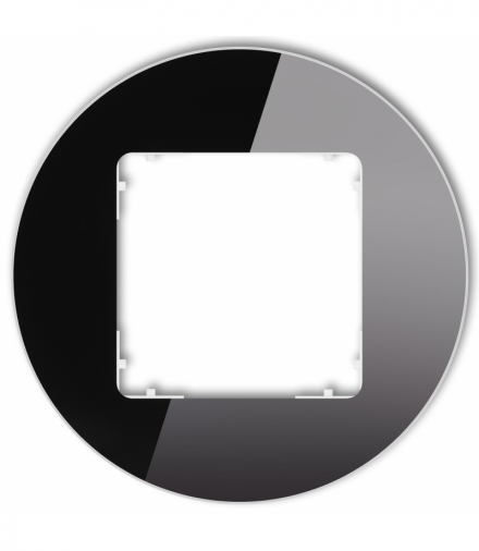 ICON Ramka uniwersalna pojedyncza okrągła - efekt szkła (ramka: czarna, spód: biały) czarny Karlik 12-0-IRSO-1