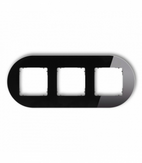 ICON Ramka uniwersalna potrójna okrągła - efekt szkła (ramka: czarna, spód: grafitowy mat) czarny Karlik 12-28-IRSO-3