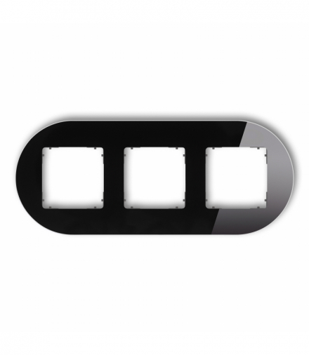 ICON Ramka uniwersalna potrójna okrągła - efekt szkła (ramka: czarna, spód: grafitowy mat) czarny Karlik 12-28-IRSO-3