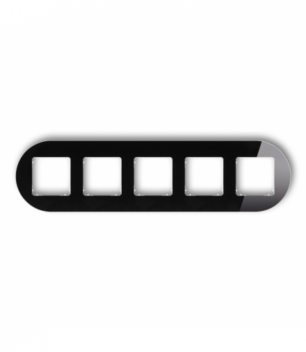 ICON Ramka uniwersalna pięciokrotna okrągła - efekt szkła (ramka: czarna, spód: biały) czarny Karlik 12-0-IRSO-5