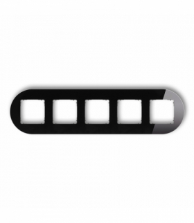 ICON Ramka uniwersalna pięciokrotna okrągła - efekt szkła (ramka: czarna, spód: grafitowy mat) czarny Karlik 12-28-IRSO-5