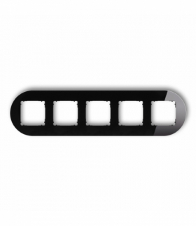 ICON Ramka uniwersalna pięciokrotna okrągła - efekt szkła (ramka: czarna, spód: czarny) czarny Karlik 12-12-IRSO-5