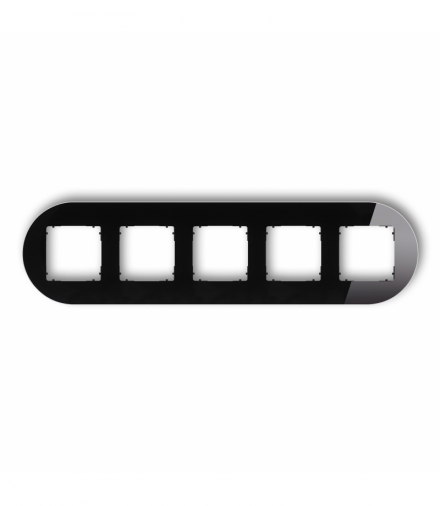 ICON Ramka uniwersalna pięciokrotna okrągła - efekt szkła (ramka: czarna, spód: czarny) czarny Karlik 12-12-IRSO-5