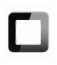 ICON Ramka uniwersalna pojedyncza zaokrąglona - efekt szkła (ramka: czarna, spód: biały) czarny Karlik 12-0-IRSZ-1