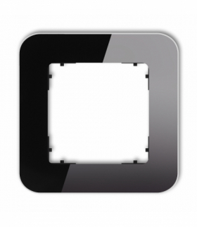 ICON Ramka uniwersalna pojedyncza zaokrąglona - efekt szkła (ramka: czarna, spód: czarny) czarny Karlik 12-12-IRSZ-1