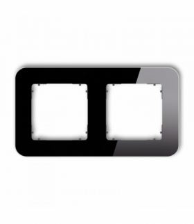 ICON Ramka uniwersalna podwójna zaokrąglona - efekt szkła (ramka: czarna, spód: grafitowy mat) czarny Karlik 12-28-IRSZ-2