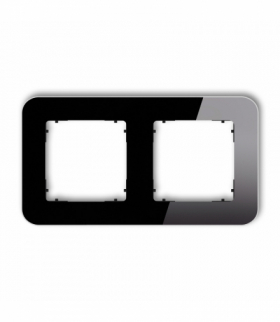 ICON Ramka uniwersalna podwójna zaokrąglona - efekt szkła (ramka: czarna, spód: czarny) czarny Karlik 12-12-IRSZ-2