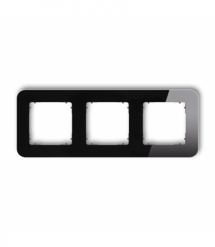 ICON Ramka uniwersalna potrójna zaokrąglona - efekt szkła (ramka: czarna, spód: grafitowy mat) czarny Karlik 12-28-IRSZ-3
