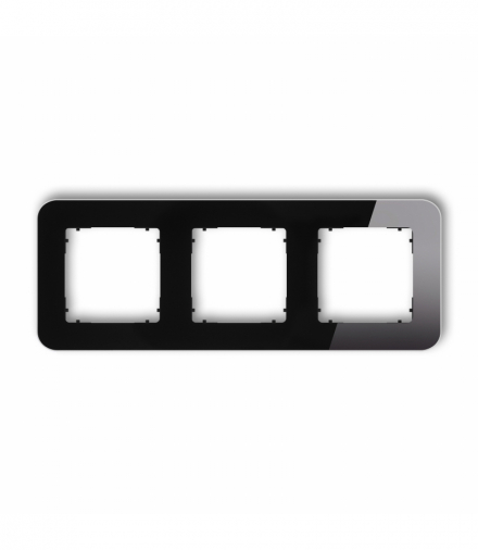 ICON Ramka uniwersalna potrójna zaokrąglona - efekt szkła (ramka: czarna, spód: czarny) czarny Karlik 12-12-IRSZ-3
