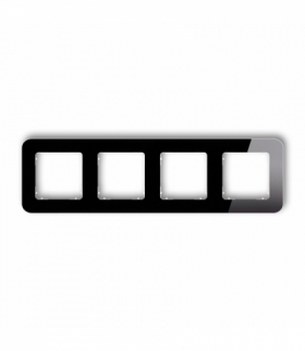 ICON Ramka uniwersalna poczwórna zaokrąglona - efekt szkła (ramka: czarna, spód: biały) czarny Karlik 12-0-IRSZ-4