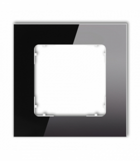 ICON Ramka uniwersalna pojedyncza kwadratowa - efekt szkła (ramka: czarna, spód: biały) czarny Karlik 12-0-IRSK-1