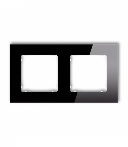 ICON Ramka uniwersalna podwójna kwadratowa - efekt szkła (ramka: czarna, spód: biały) czarny Karlik 12-0-IRSK-2