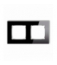 ICON Ramka uniwersalna podwójna kwadratowa - efekt szkła (ramka: czarna, spód: grafitowy mat) czarny Karlik 12-28-IRSK-2