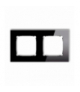 ICON Ramka uniwersalna podwójna kwadratowa - efekt szkła (ramka: czarna, spód: czarny) czarny Karlik 12-12-IRSK-2