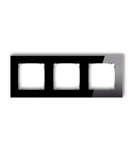 ICON Ramka uniwersalna potrójna kwadratowa - efekt szkła (ramka: czarna, spód: grafitowy mat) czarny Karlik 12-28-IRSK-3