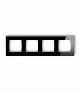 ICON Ramka uniwersalna poczwórna kwadratowa - efekt szkła (ramka: czarna, spód: grafitowy mat) czarny Karlik 12-28-IRSK-4