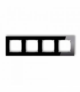 ICON Ramka uniwersalna poczwórna kwadratowa - efekt szkła (ramka: czarna, spód: czarny) czarny Karlik 12-12-IRSK-4