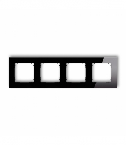 ICON Ramka uniwersalna poczwórna kwadratowa - efekt szkła (ramka: czarna, spód: czarny) czarny Karlik 12-12-IRSK-4