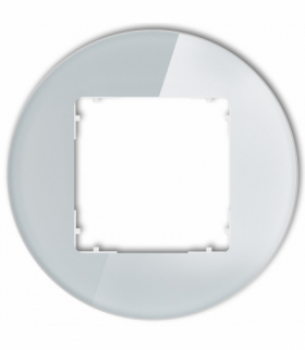 ICON Ramka uniwersalna pojedyncza okrągła - efekt szkła (ramka: szara, spód: biały) Szary Karlik 15-0-IRSO-1
