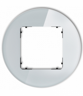 ICON Ramka uniwersalna pojedyncza okrągła - efekt szkła (ramka: szara, spód: czarny) Szary Karlik 15-12-IRSO-1